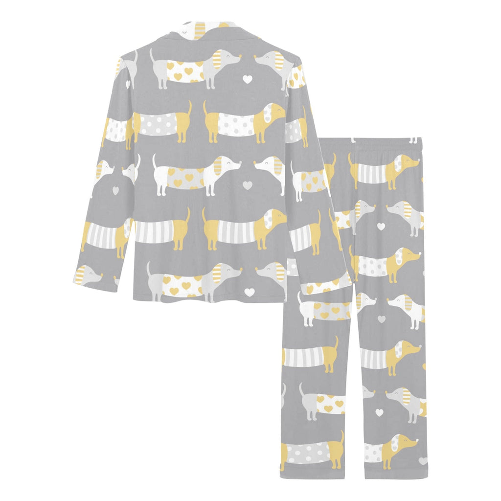 Cute dachshund dog pattern Women's Long Pajama Set
