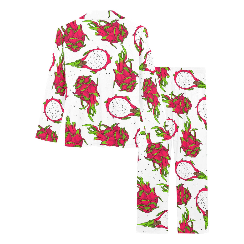 dragon fruits white background Women's Long Pajama Set