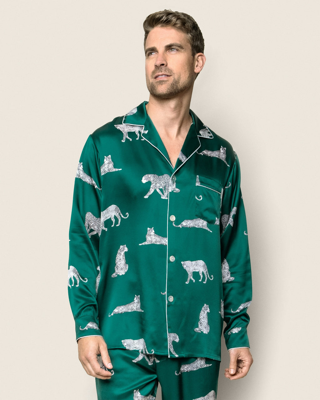 Men's Silk Pajama Set in Panthere de Luxe