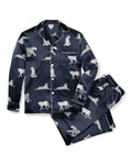 Men's Silk Pajama Set in Panthere de Nuit