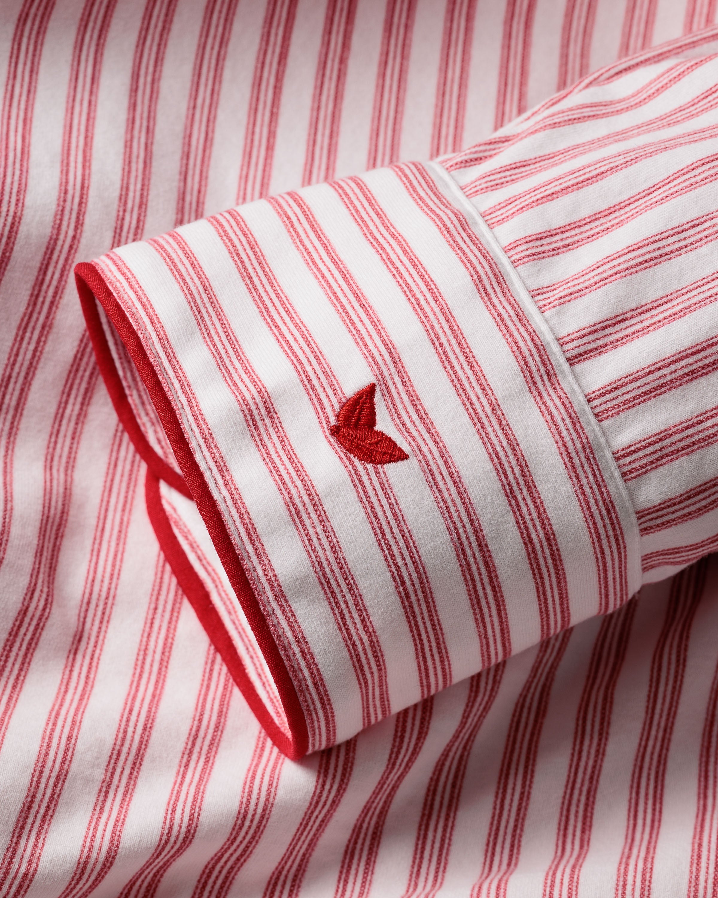 Men's Pima Pajama Set in Antique Red Ticking