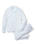 Men's Pima Pajama Set in Periwinkle and White Stripe
