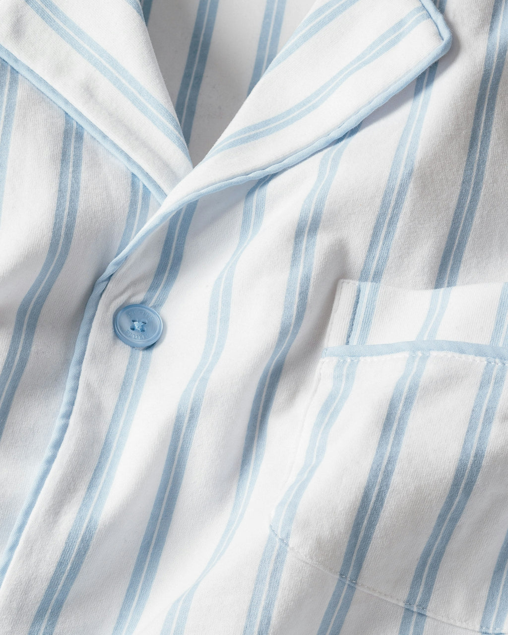 Men's Pima Pajama Set in Periwinkle and White Stripe