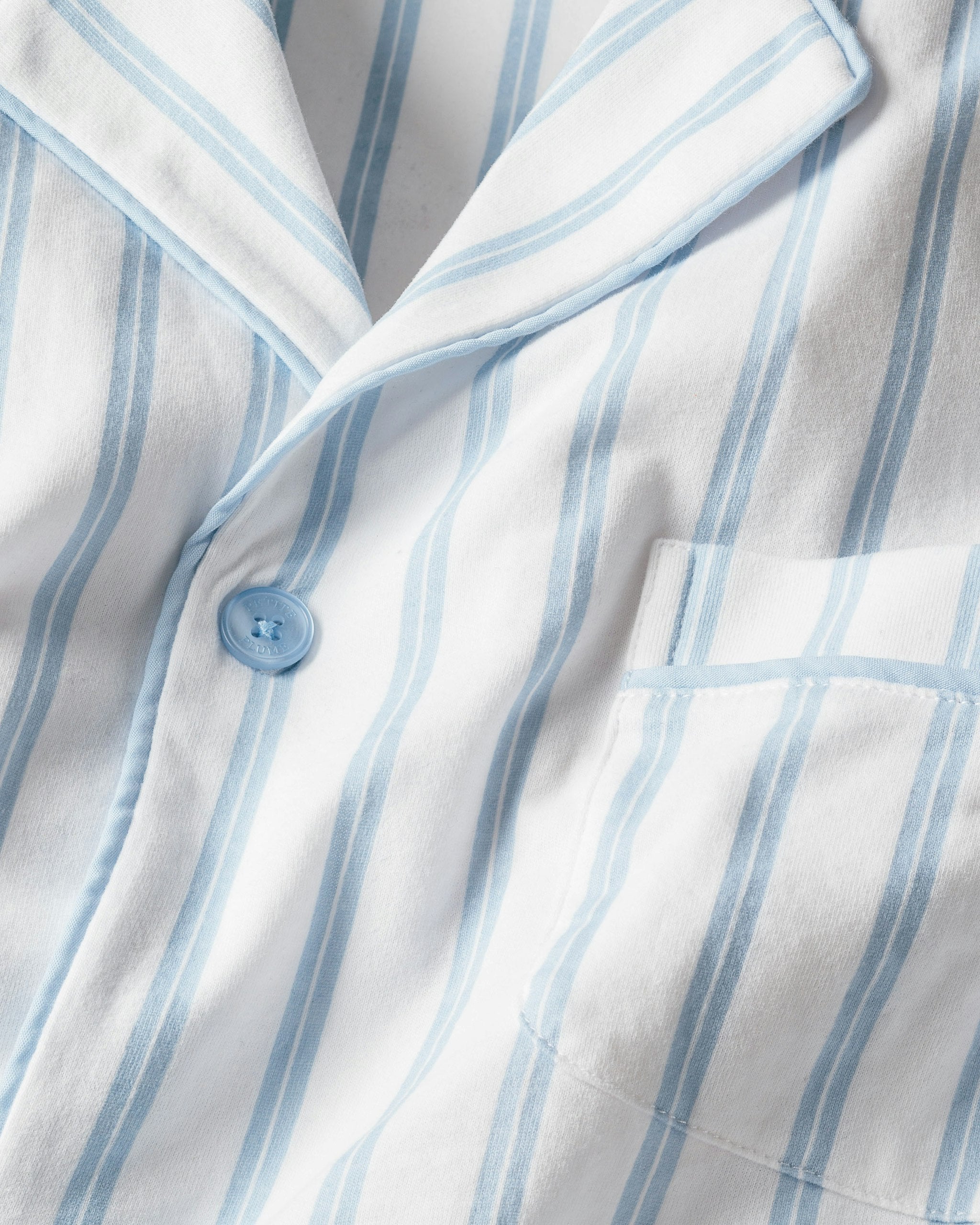 Men's Pima Pajama Set in Periwinkle and White Stripe