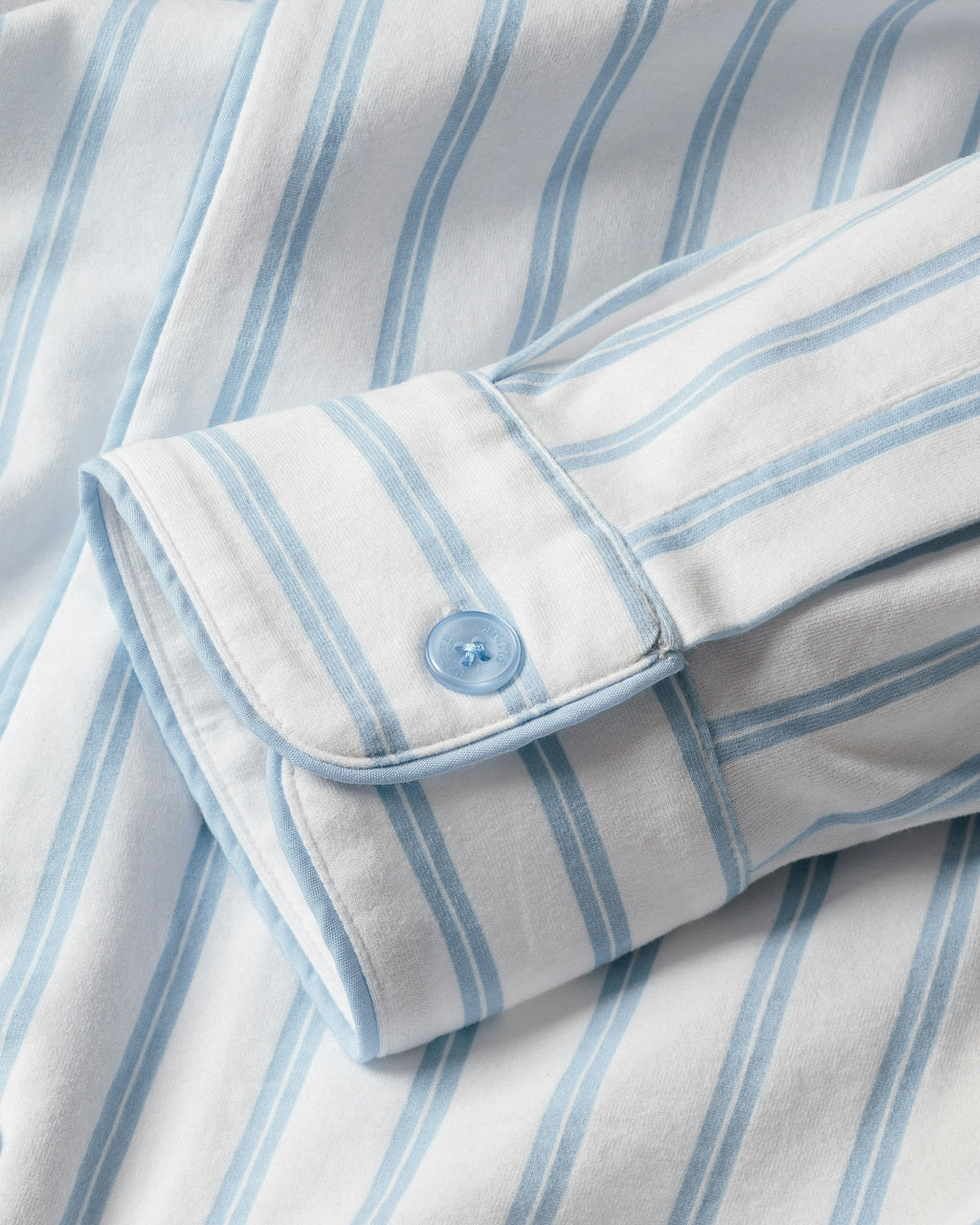 Men's Pima Pajama Set in Periwinkle and White Stripe