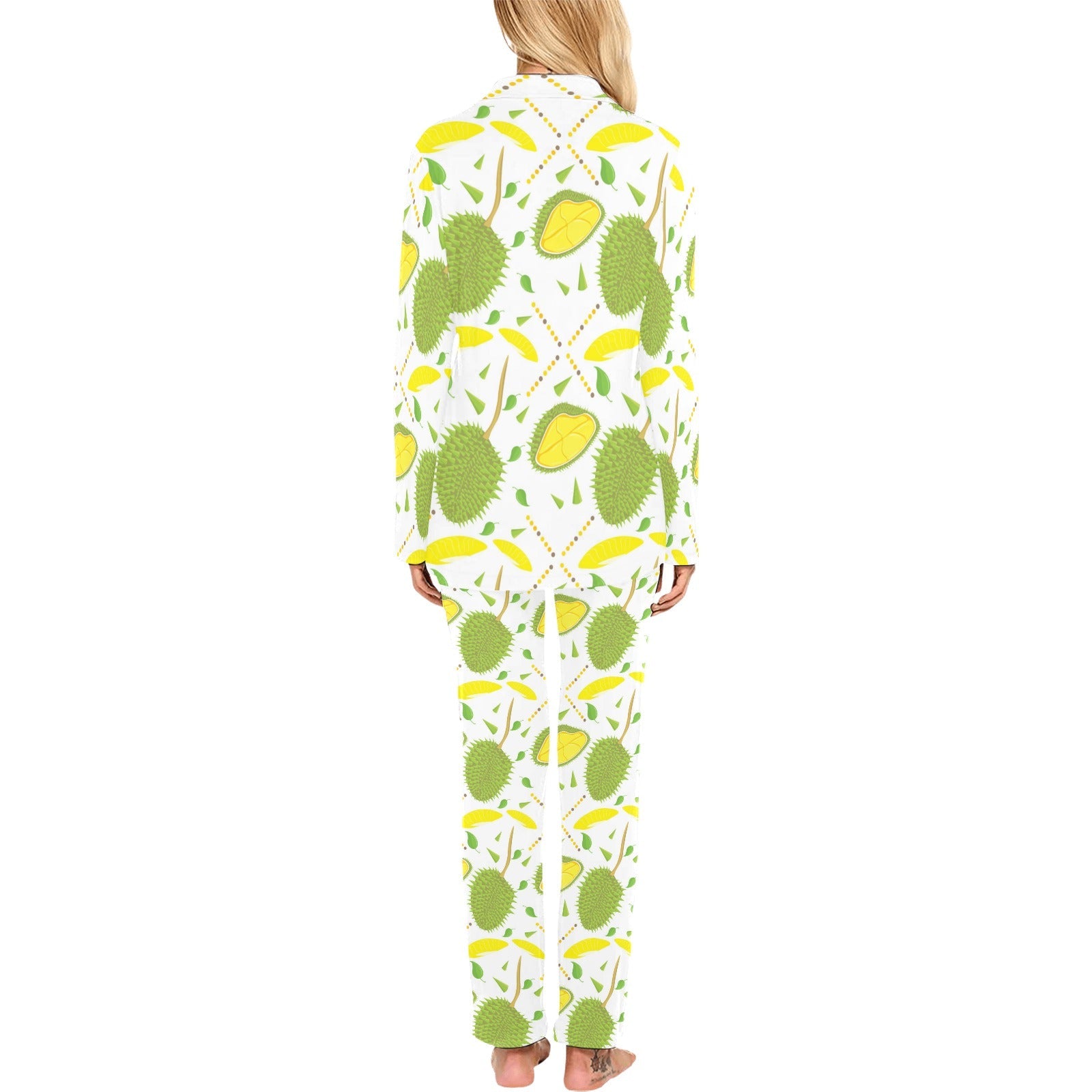 Durian pattern background Women's Long Pajama Set