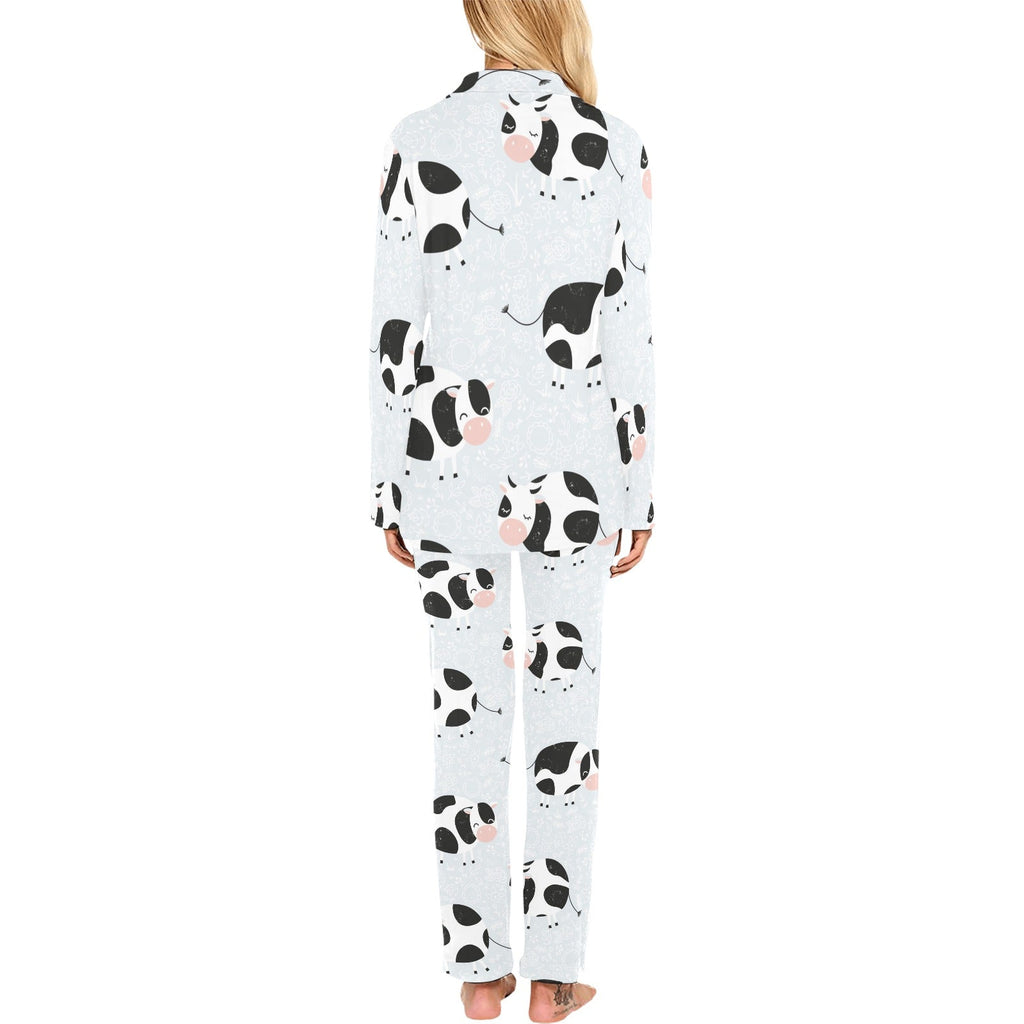 Cute cows pattern Women's Long Pajama Set